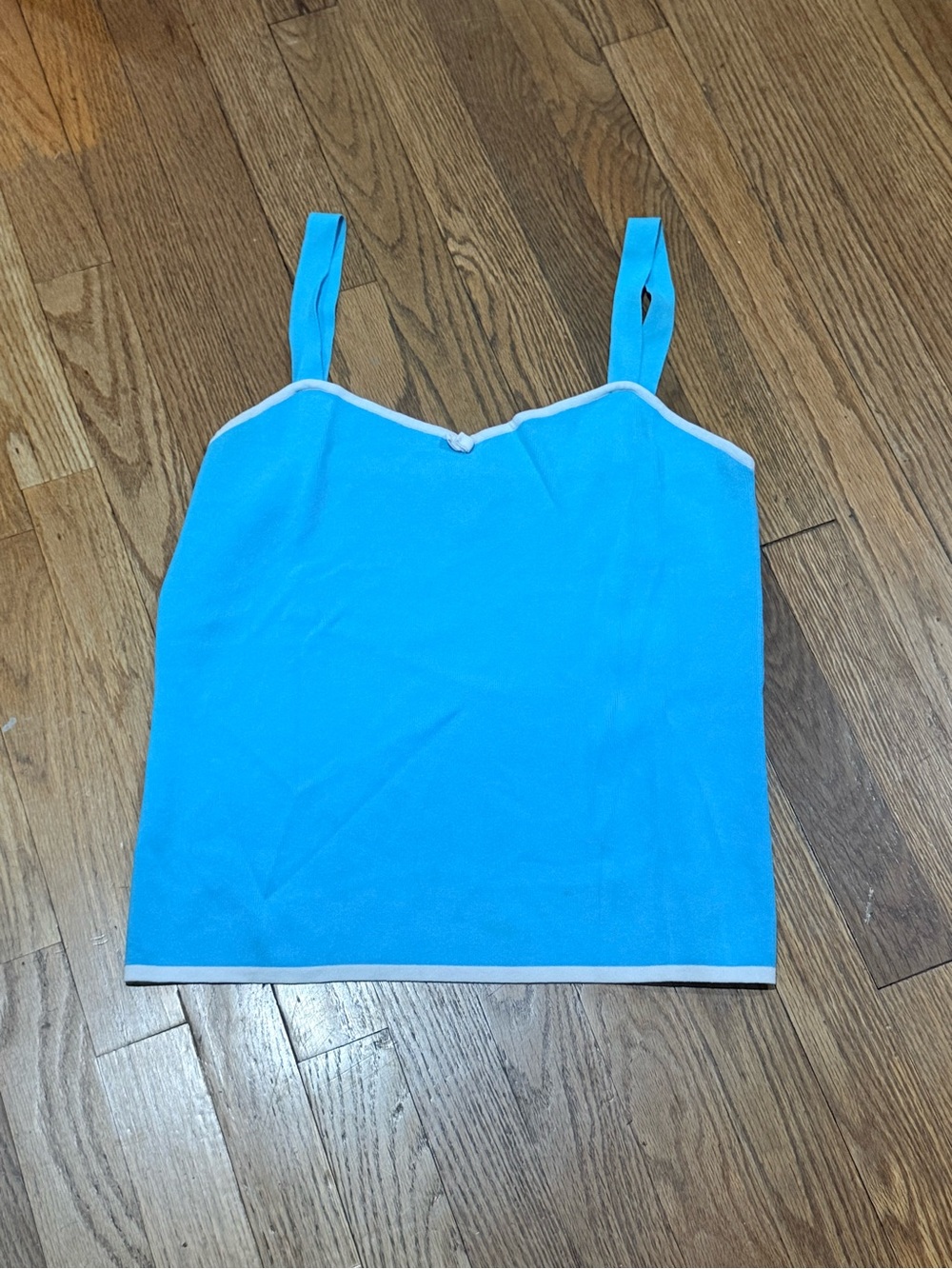 DUE per DUE Bright Blue Women's Cami with White Contrast Trim Size M